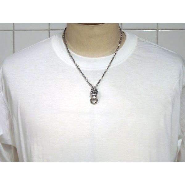 シルバーアクセサリー】ライオンヘッドペンダントトップ(with/LCring