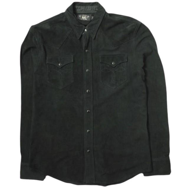 新品 RRL ダブルアールエル スリムフィット スエードウエスタンシャツ