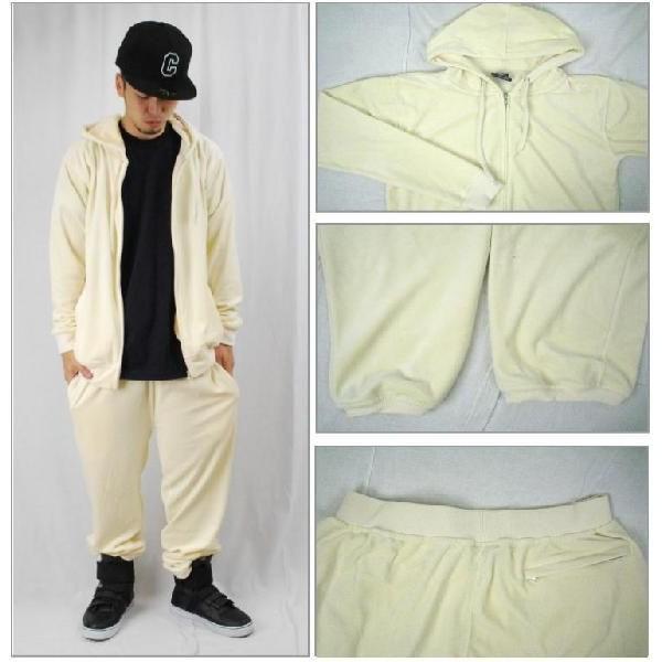 DOUBLE ダブル ベロア 上下 セットアップ/無地/B系 : LATTACHE