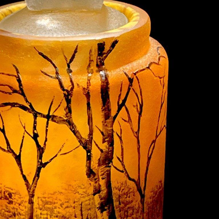 美品 ドームナンシー 帆船文花瓶 フラワーベース ヨット ウランガラス