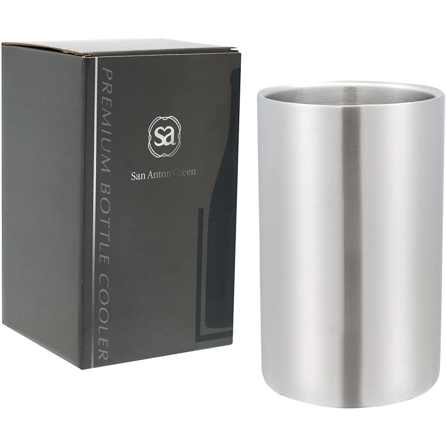 ワインクーラー 1本用 ステンレス シルバー 二重構造 卓上 氷不要 結露