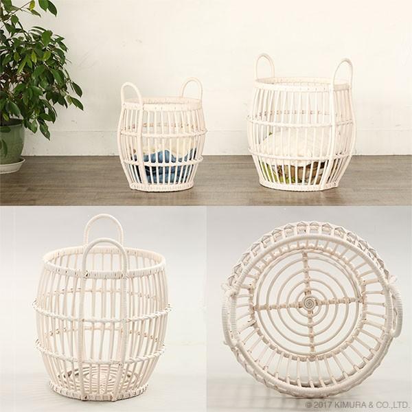 ラタンバスケット 籐かご 大小2個組セット おしゃれ 北欧 GK801WW 爆買