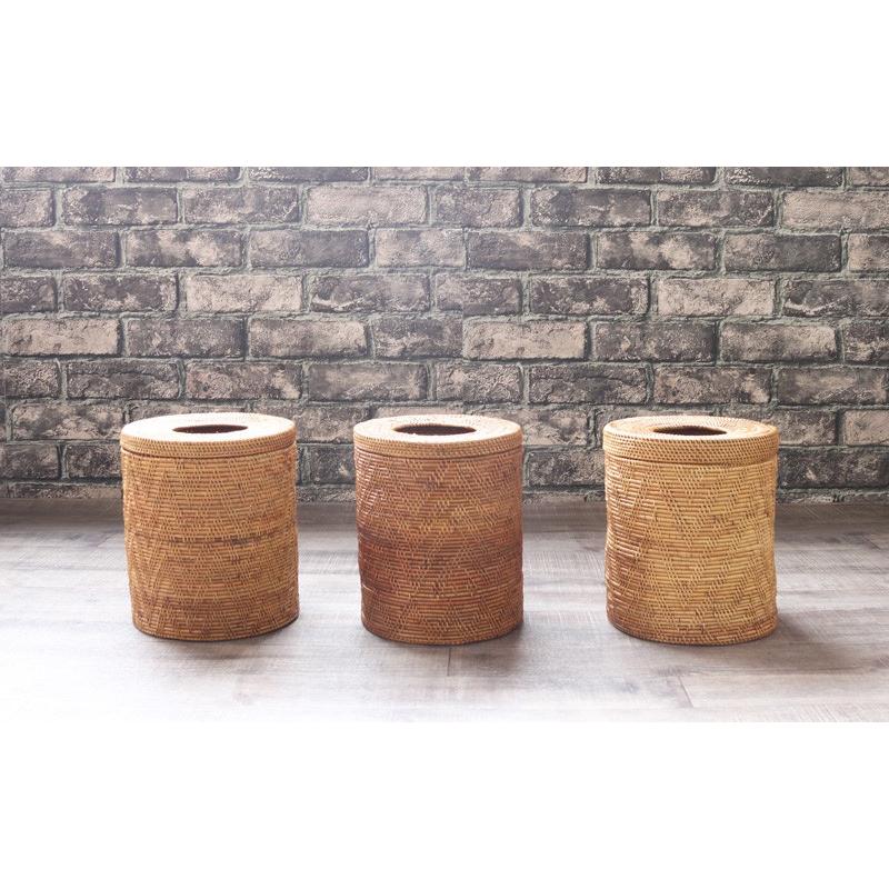 アジアン雑貨 バリ 収納ケース ゴミ箱 バスケット おしゃれ ラウンド