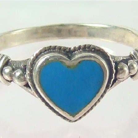 シルバーリング ハート ターコイズ デザインリング トルコ石 指輪 夏