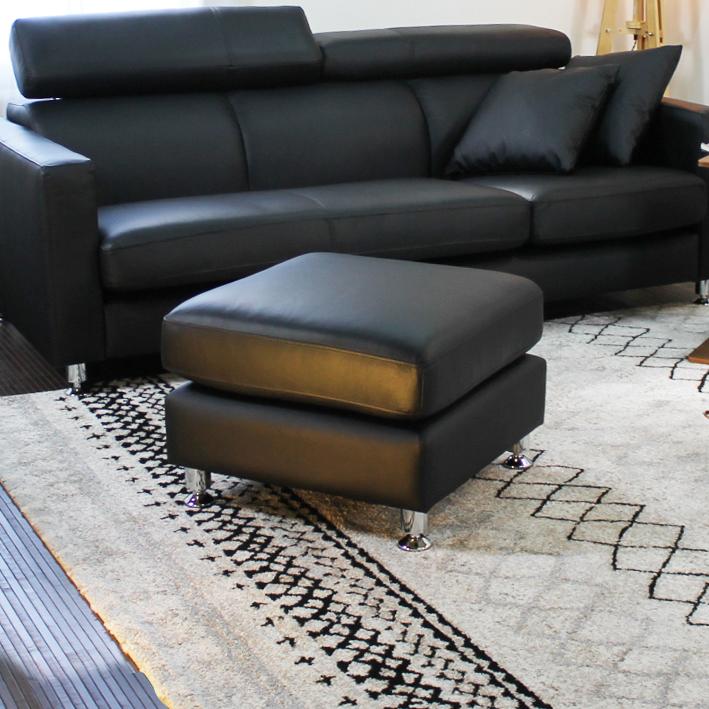 Lelax オットマン スツール 本革 1人掛けソファ コンパクト革 チェア