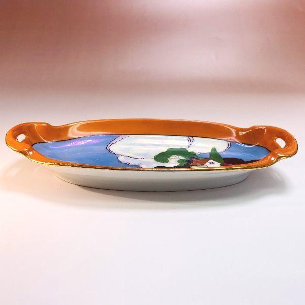 ノリタケ オールドノリタケ ラスター彩 風景紋 長皿 アールデコ