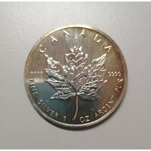 カナダ 5 ドル 1990 シルバー メープル リーフ 1 オンスエリザベス2世