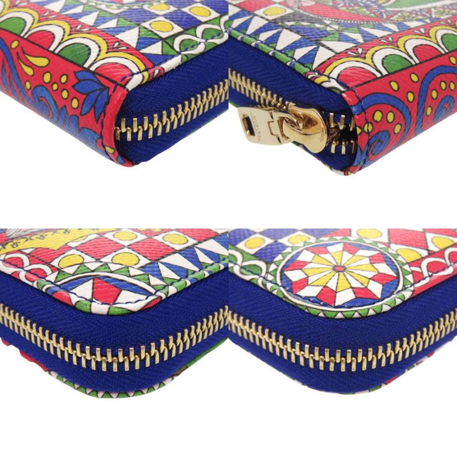 新品同様 ドルチェアンドガッバーナ BI0473 トランプ柄 レザー レッド