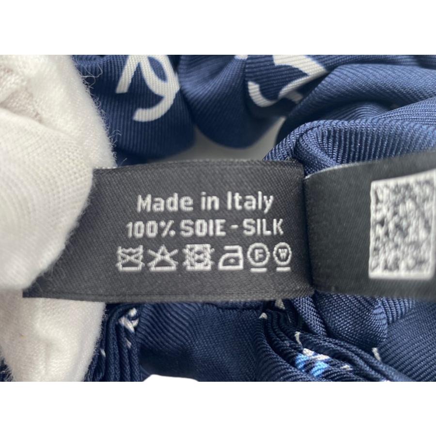 CHANEL（シャネル） シュシュ リボン シルク ネイビー 髪飾り ヘア