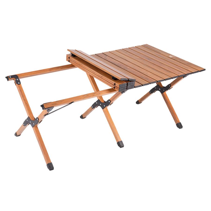 TOMOUNT 折りたたみアウトドアテーブル エッグロール ウォールナット色