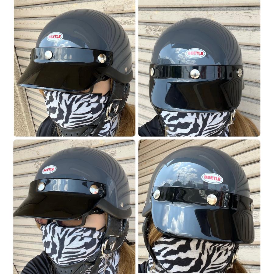 ヘルメット ビートル ショーティ4 グレー ダークグレー モトブルーズ