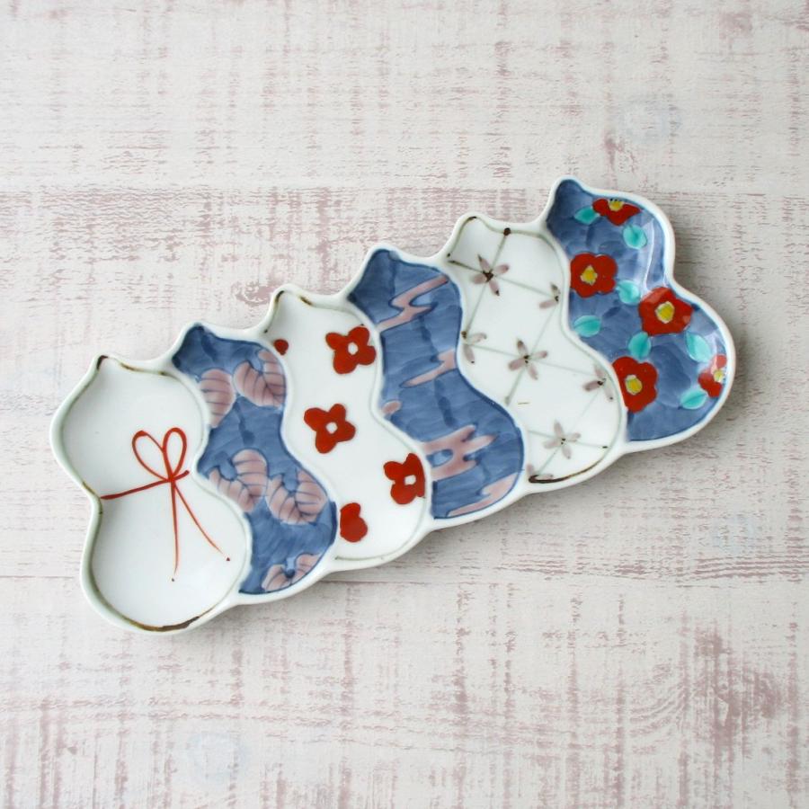 有田焼 伊万里焼 お皿 長皿 前菜皿 ひょうたん六瓢(無病)皿 おしゃれ