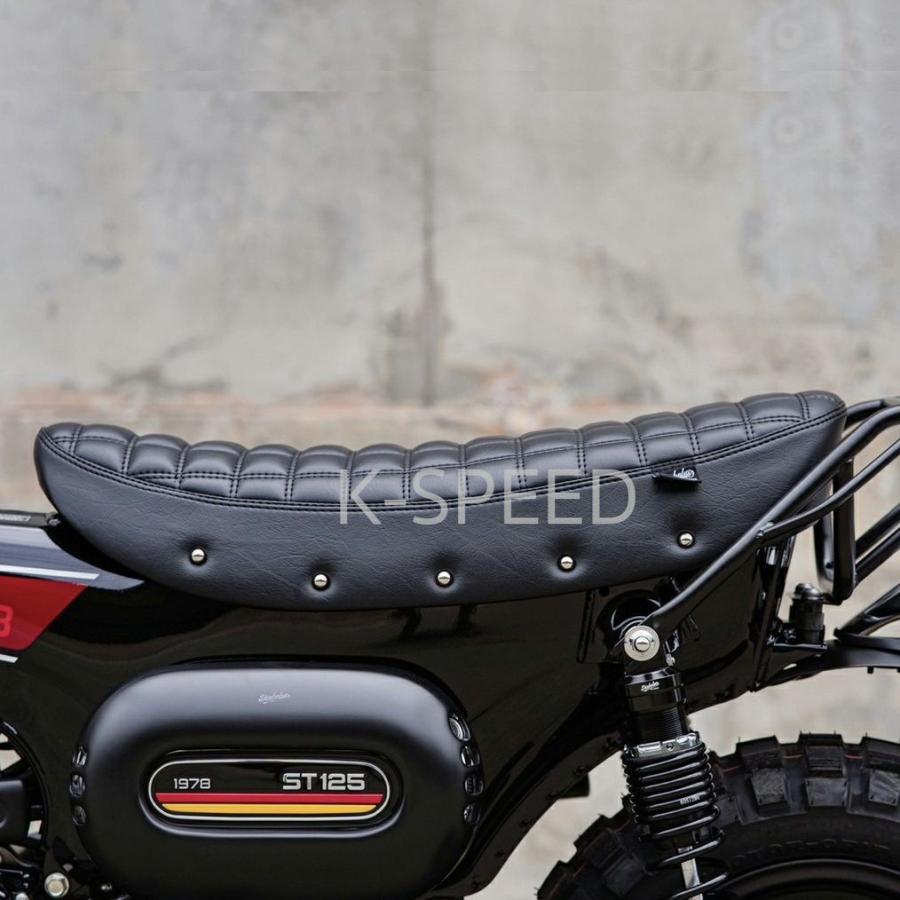 ホンダ ダックス125 シート スクエアパターン Diabolus ブラック K
