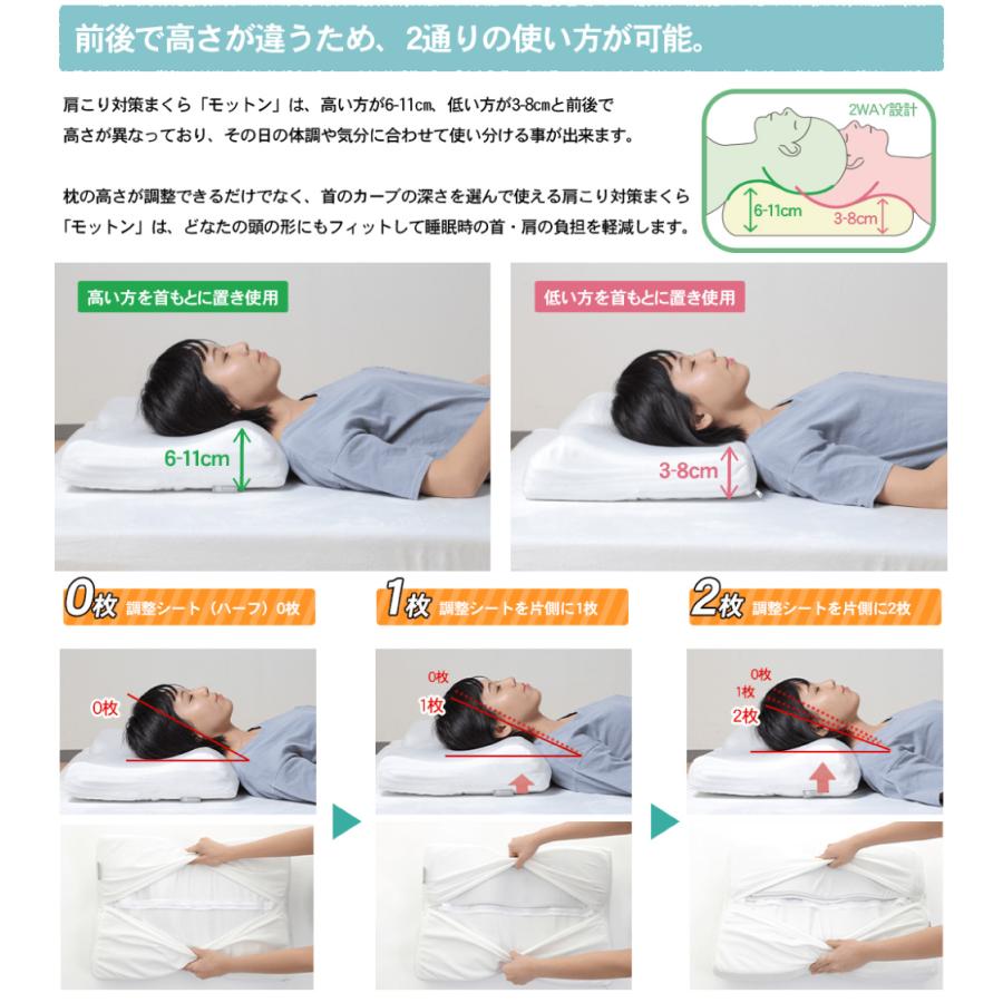 モットン 送料無料 枕 (2個セット) 肩こり 首こり 首痛 ストレート