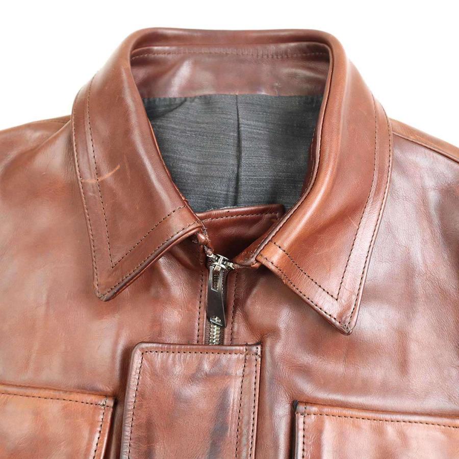 ANSNAM（アンスナム） GUIDI BABY CALF ジップアップレザージャケット