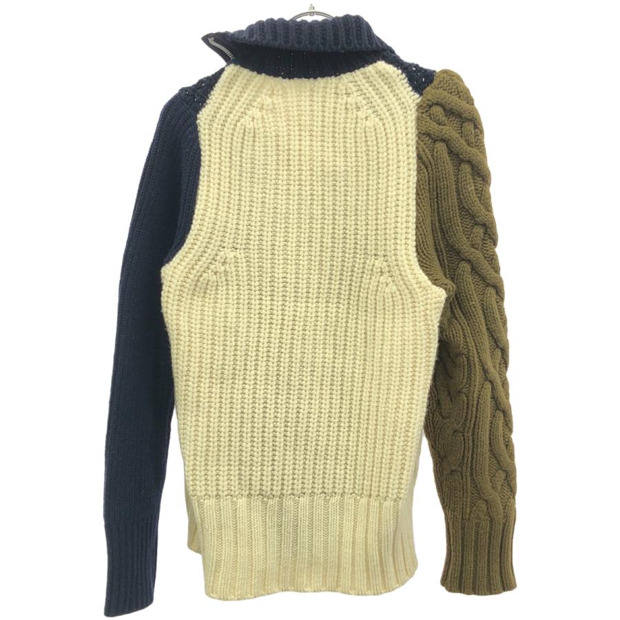 sacai（サカイ） 21AW ハイネックパネルジップアップニット