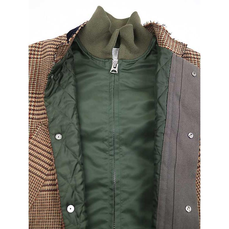 sacai（サカイ） 18AW MA-1ドッキンググレンチェックジャケット