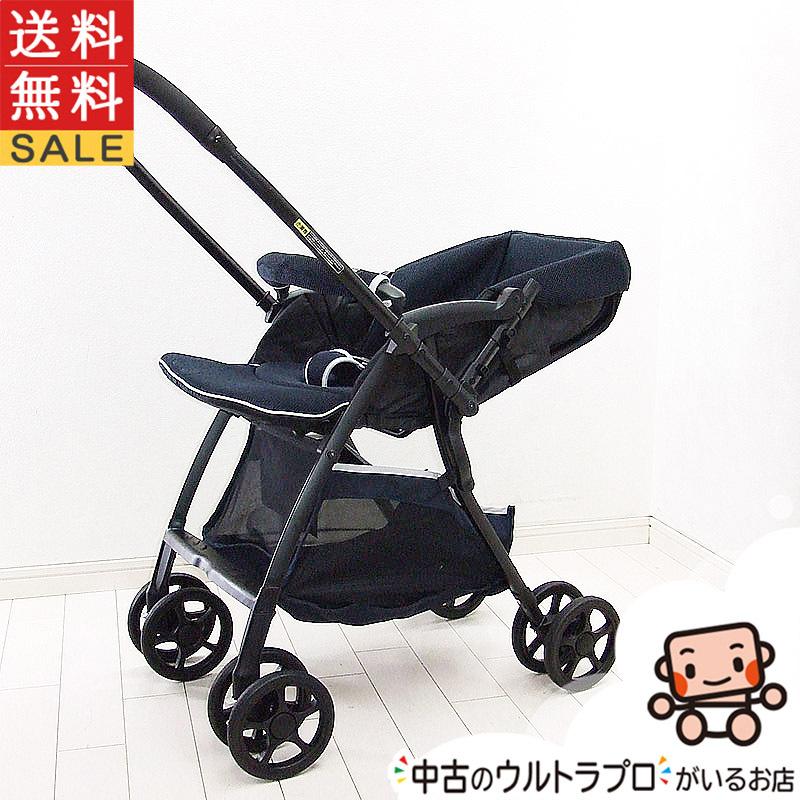 綺麗 ベビーカー スマートエンジェル デ・ヨーネ レジェ e NAVY 西松屋