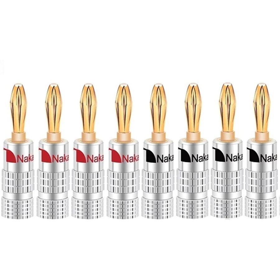 Nakamichi ナカミチ バナナプラグ 24K 金メッキ アルミメタルシェル