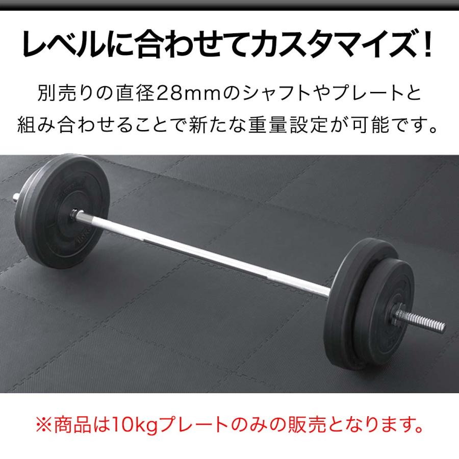 バーベル 用 プレート 10kg 2個セット ポリエチレンコート 追加