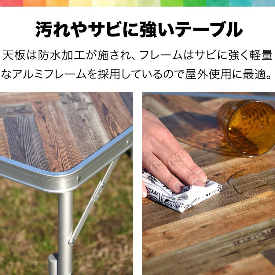 FIELDOOR（フィールドア） アウトドアテーブル 折りたたみ アルミ