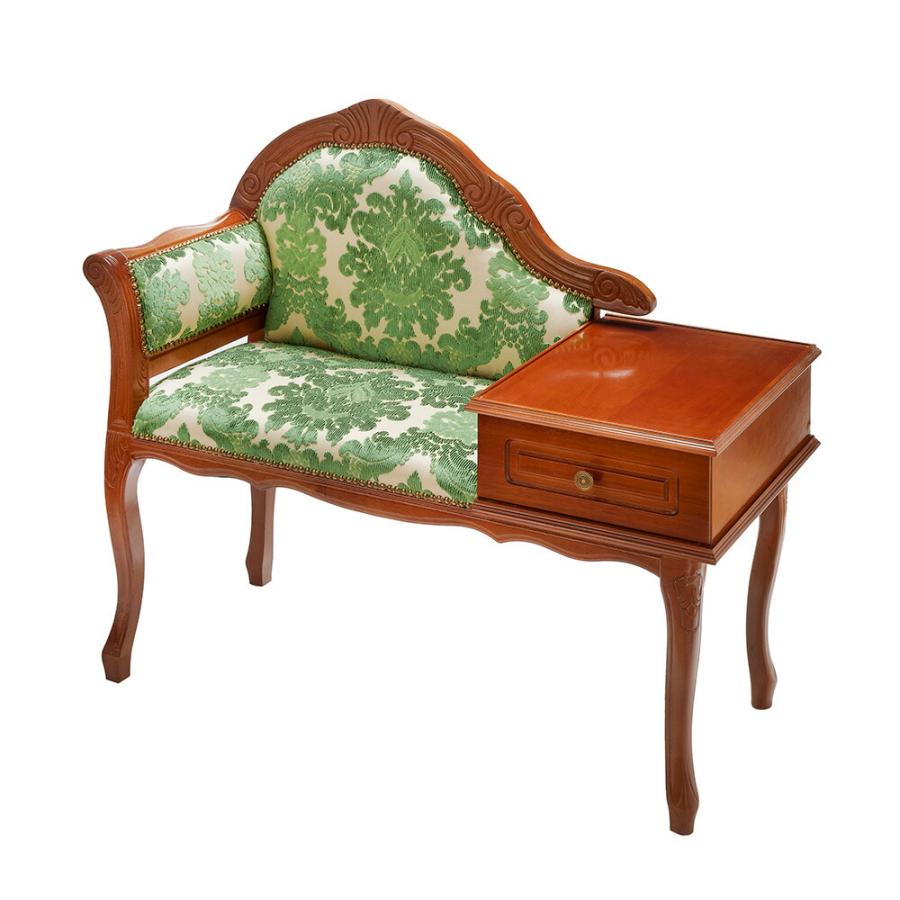 タロッコ テレフォンベンチ クラシカルグリーン 幅96cm / 電話台