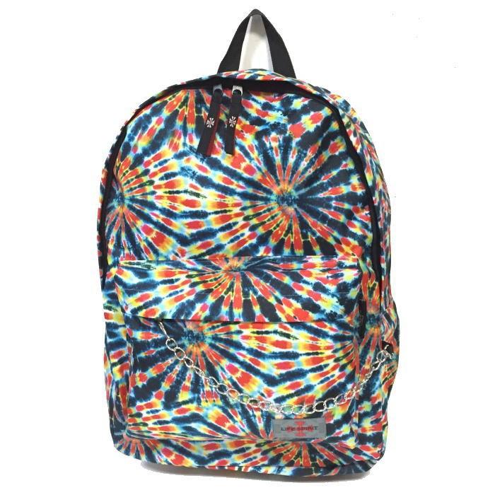 タイダイ 総柄リュック ナイロン製 バックパック デイパック レゲエ