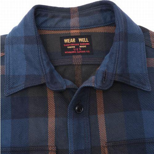 UES（ウエス） UES 502354 エクストラヘビーネルシャツ BLUE 長袖