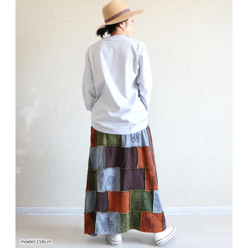 ロングスカート マキシスカート フレアスカート エスニック 山ガール