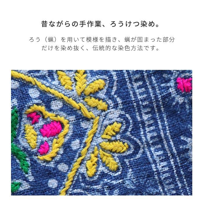 エスニック トップス カットソー 貫頭衣 Vネック モン族 民族 刺繍