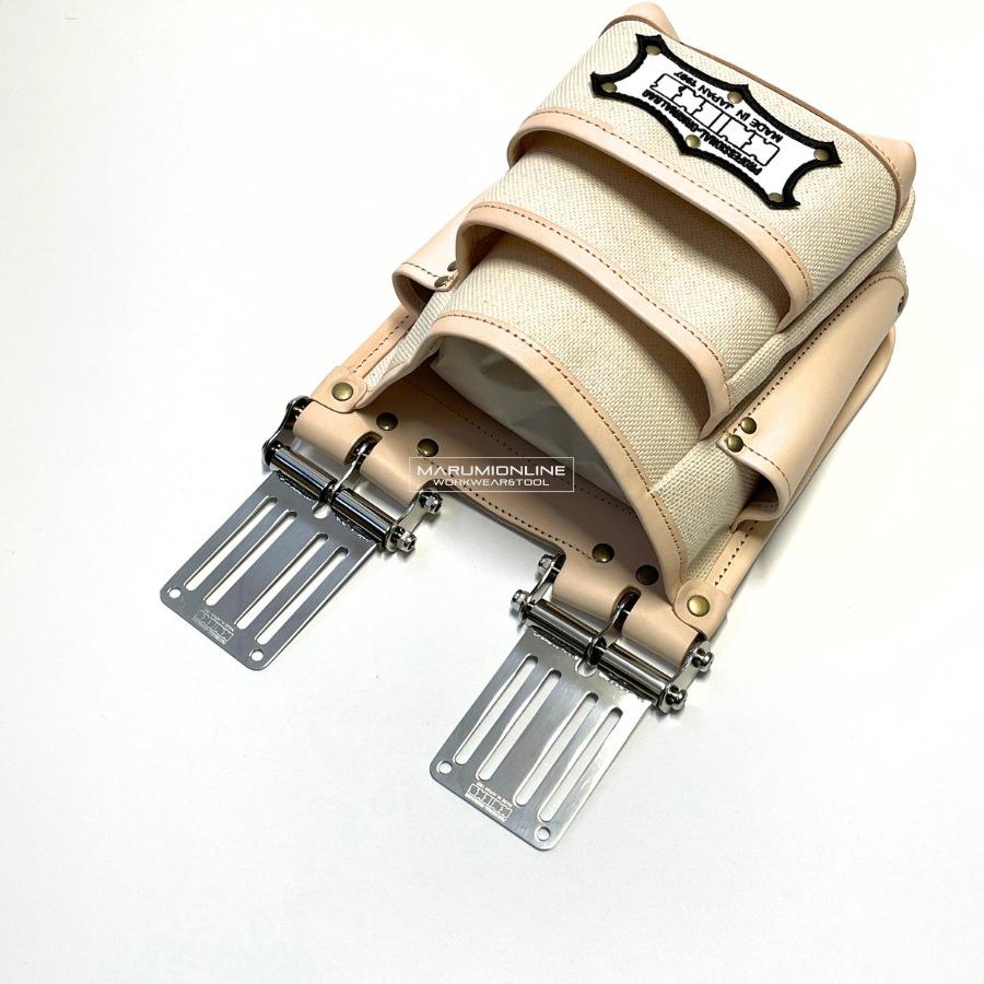 KNICKS（ニックス） 腰道具 ツーウェイタイプ帆布生地ヌメ革補強3段腰