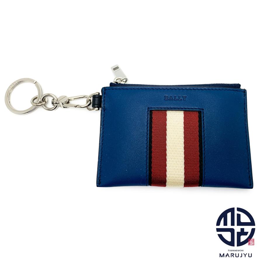 BALLY バリー ブルー系 ネイビー キーリング付き コインケース BON.MM
