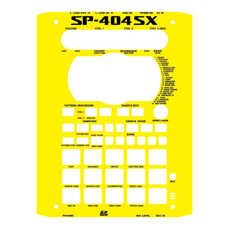 ローランド SP-404SX カスタムスキン 黄 黒文字 サンプラー スキン
