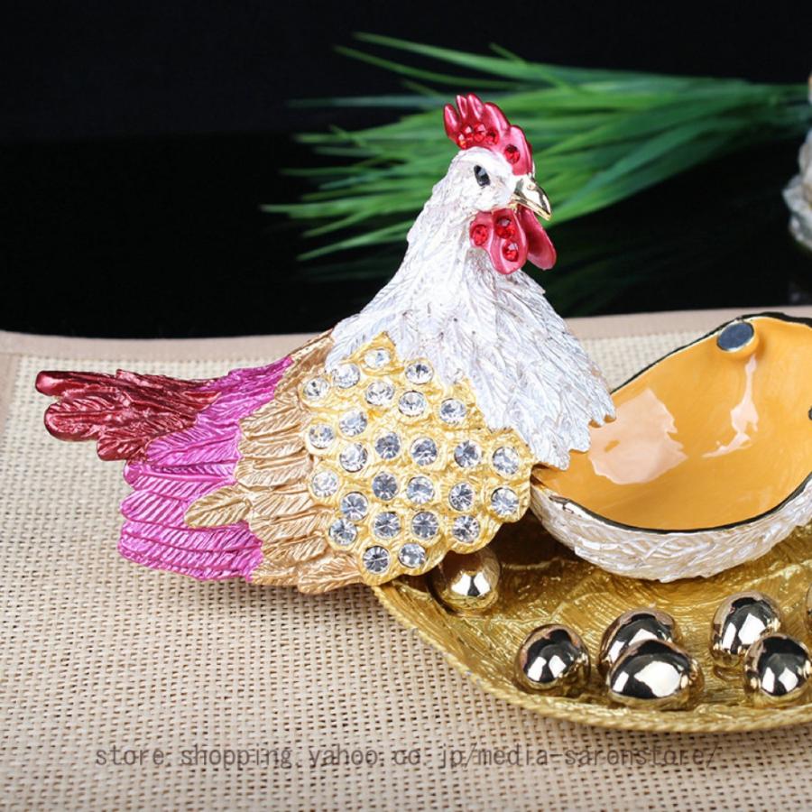 金属 ミニ 動物 鶏 金属鳥 彫刻 卓上装飾 アートホーム オフィス 装飾