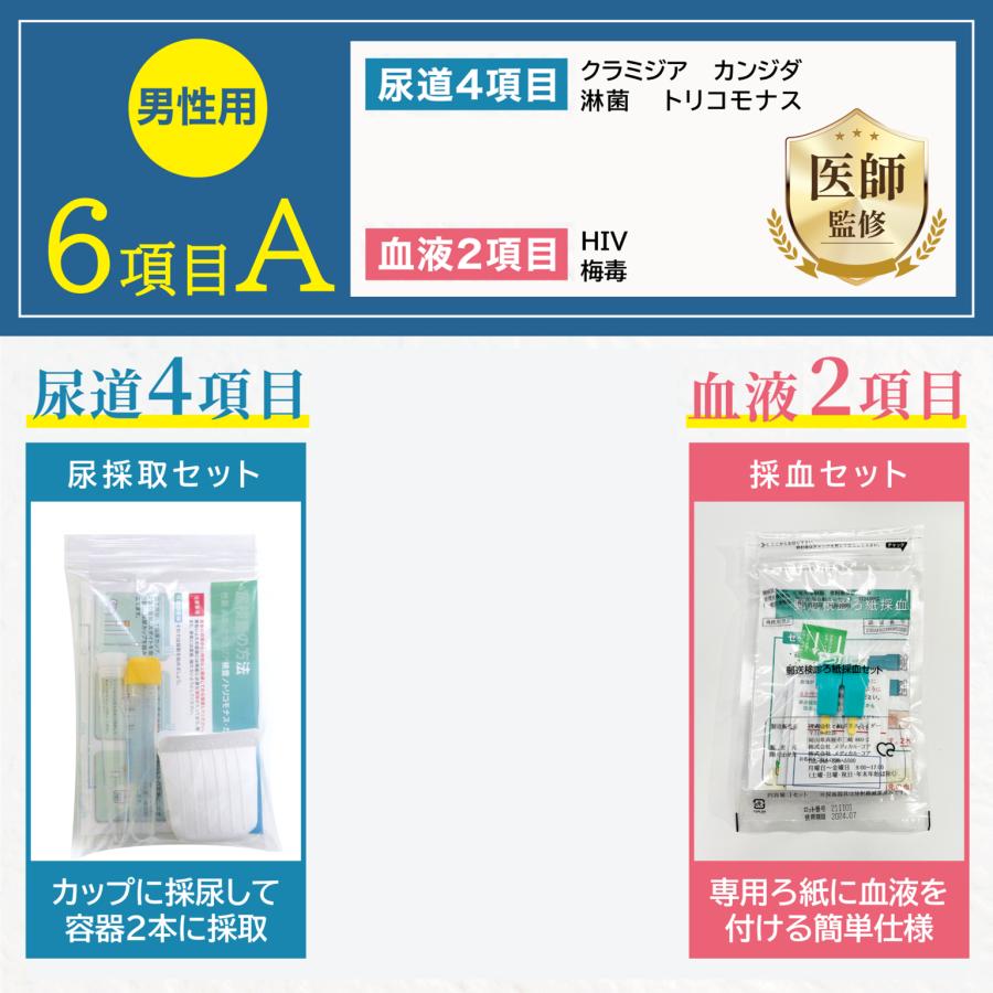 性病検査キット 男性用 6項目A 性病 検査 : 株式会社メディカル・コア