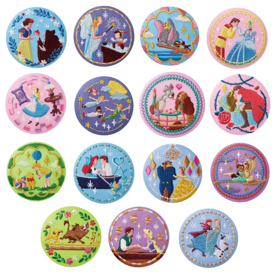 全15種セット〕バンダイ 再販 Disney Characters 刺繍缶バッジ