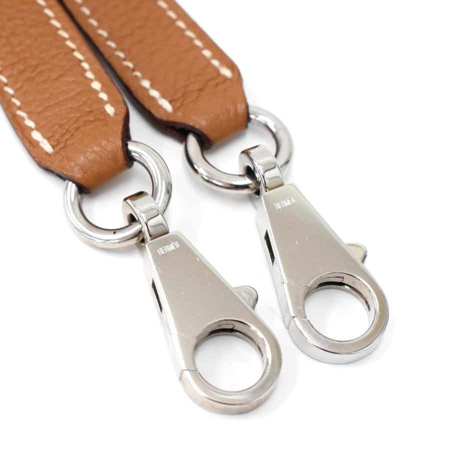 HERMES（エルメス） ショルダーストラップ レザー ブラウン シルバー