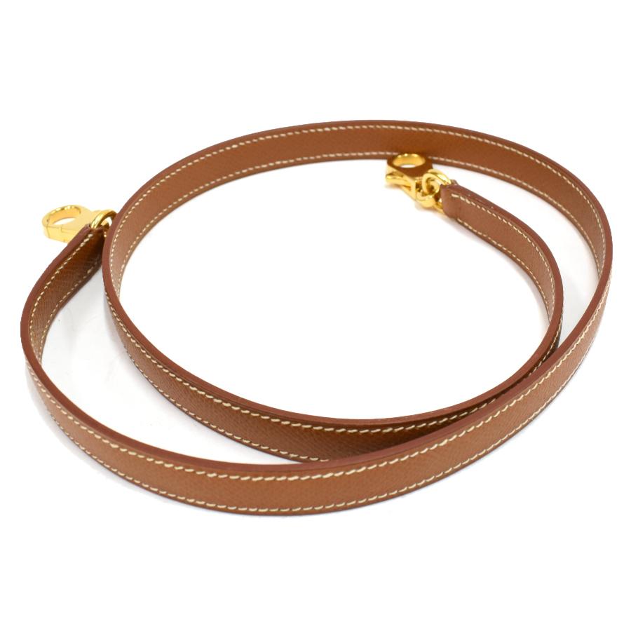 HERMES（エルメス） ショルダーストラップ レザー ブラウン系 ゴールド