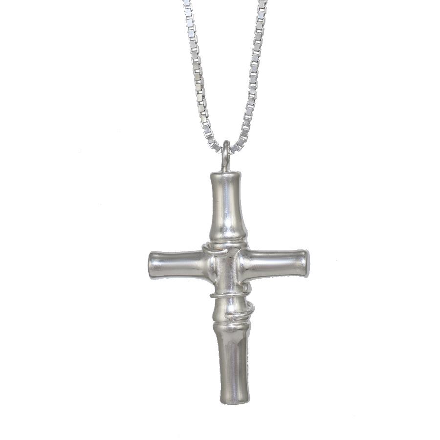 バンブー グッチ クロス ペンダント ネックレス シルバー925