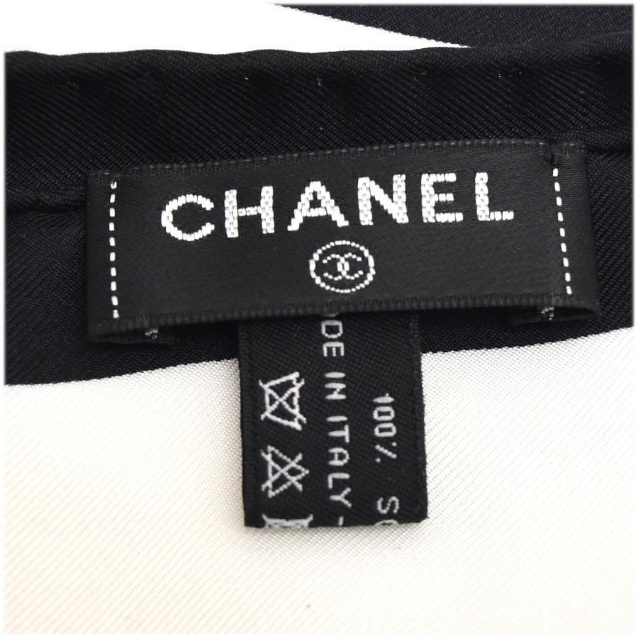 CHANEL（シャネル） スカーフ ココマーク モノトーン シルク