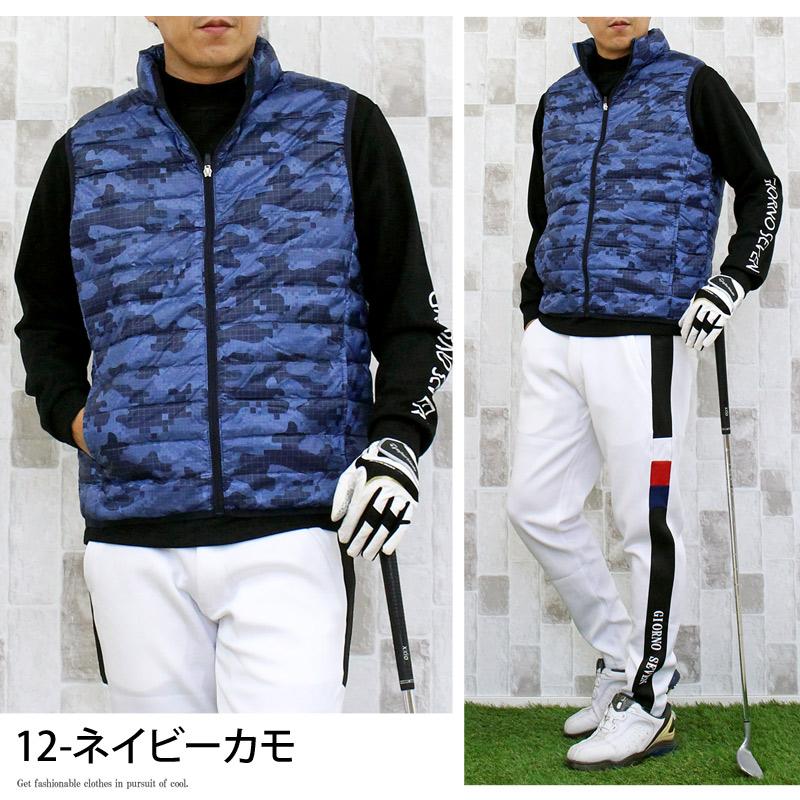 ゴルフ ダウンベスト メンズ ジャケット ゴルフウェア ナイロン 蓄熱