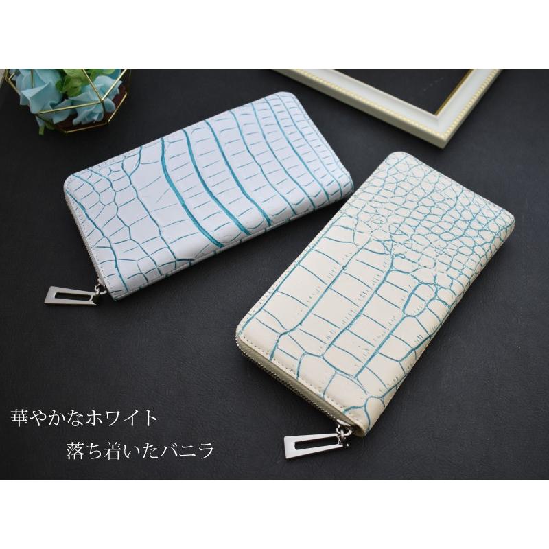 MGSABLE 長財布 クロコダイル レディース メンズ 本革 ワニ革 ラウンド