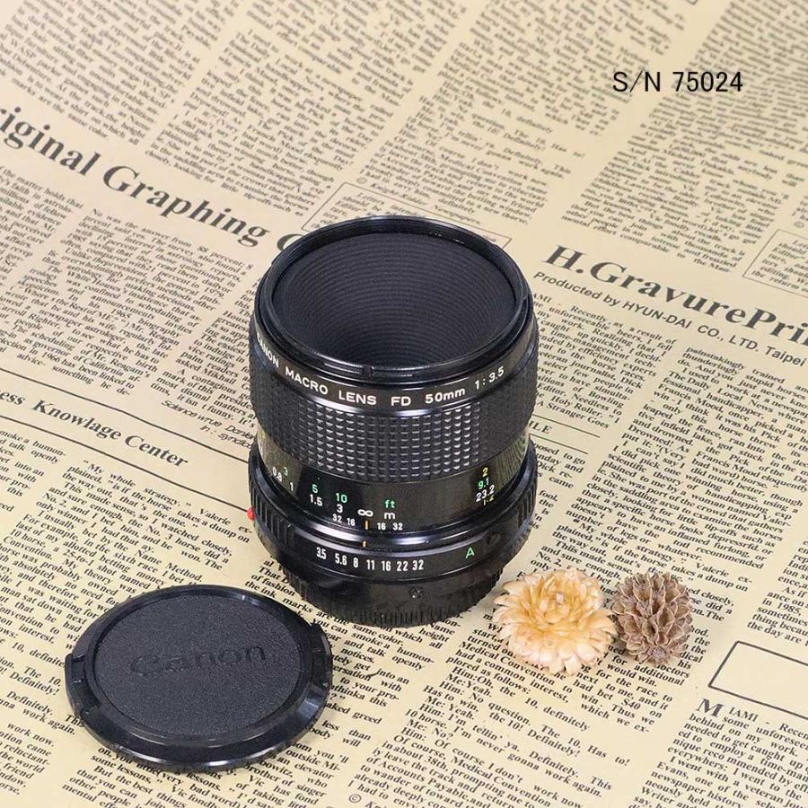 保証付 】【中古】 オールドレンズ CANON MACRO LENS NEW FD 50mm F3.5