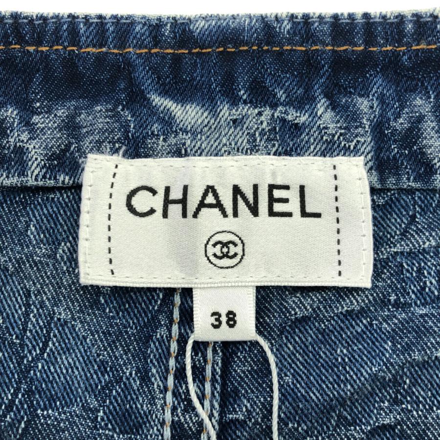 質屋 未使用 シャネル CHANEL デニムパンツ カメリア P74482 サイズ38