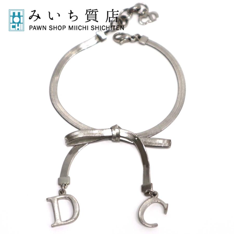 質屋 ディオール Dior ブレスレット リボン シルバー色 アクセサリー