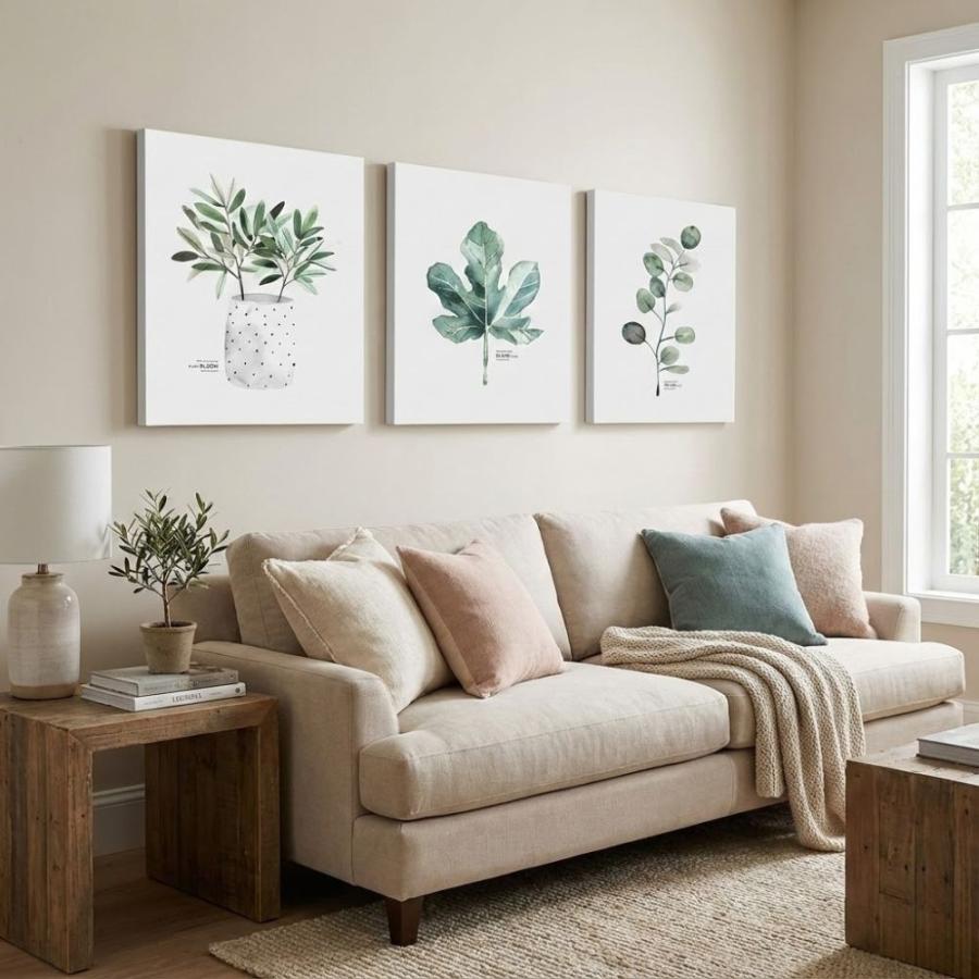 絵画 アートパネル 3枚セット 北欧 おしゃれ 壁掛け 葉 植物 モダン