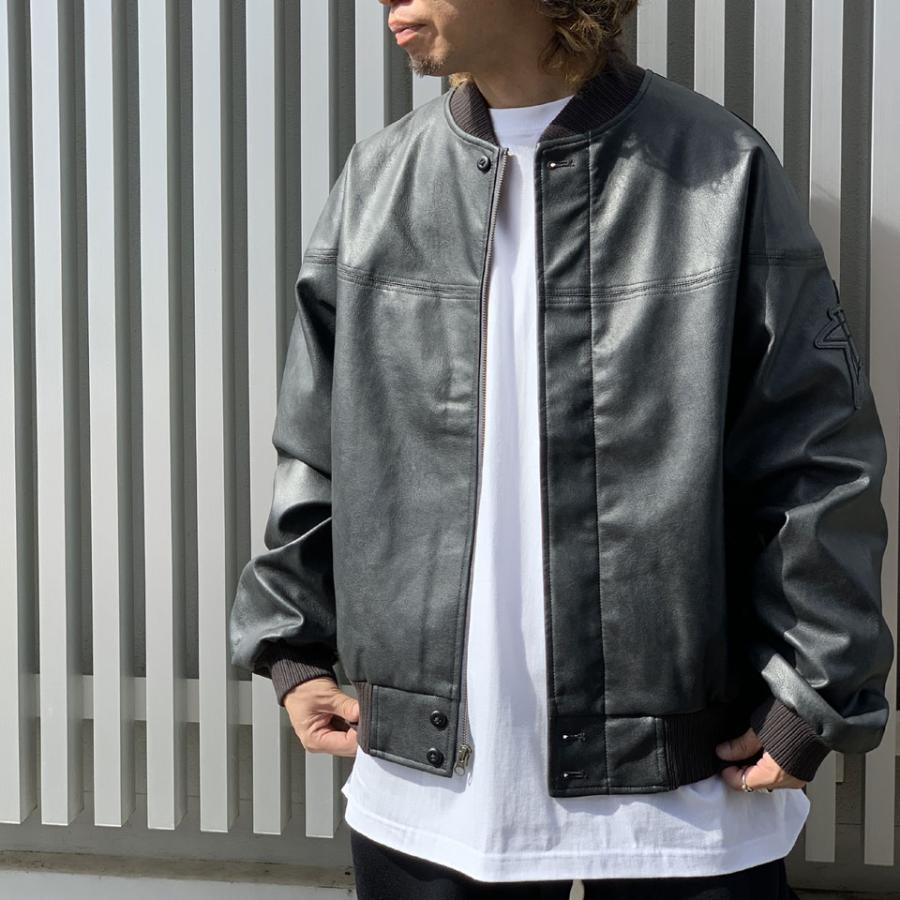 HUF（ハフ） HUF PUレザージャケット ボンバージャケット