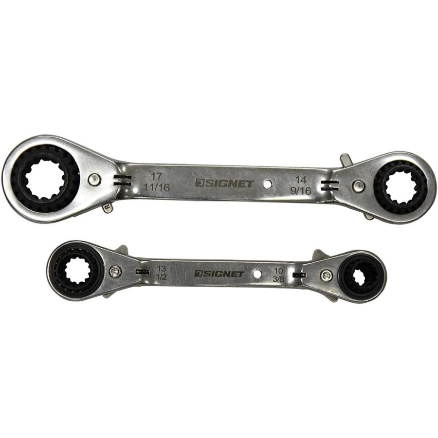 シグネット 4サイズ対応メガネラチェットレンチ2本セット 30704