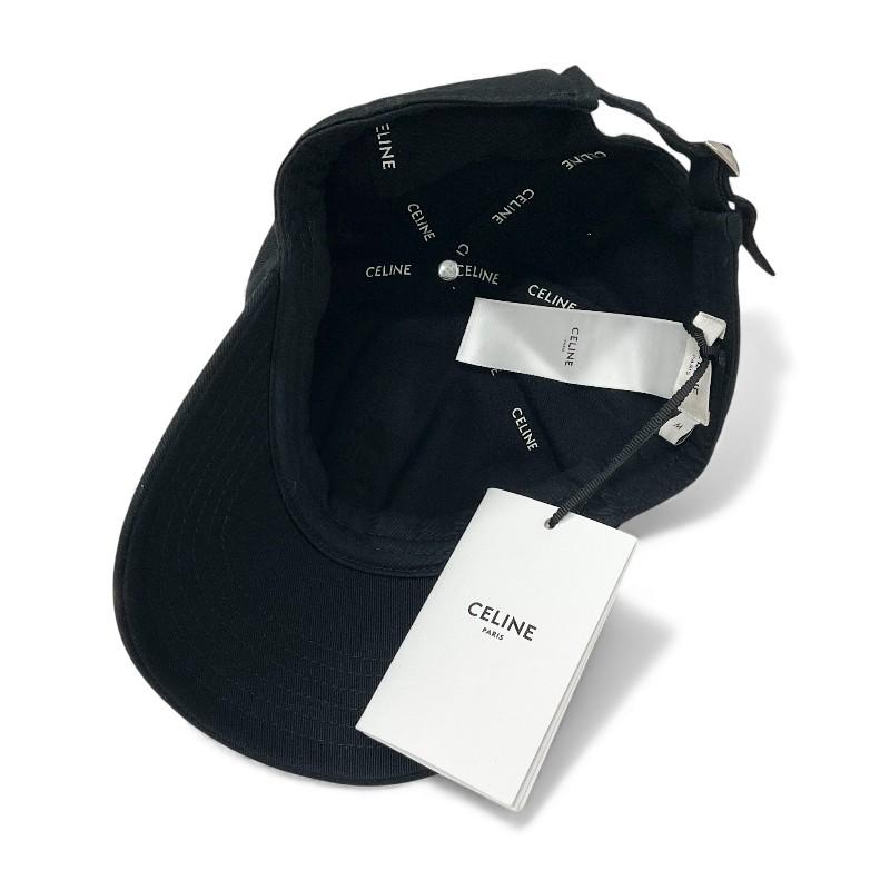 CELINE（セリーヌ） キャップ 帽子 コットン ブラック ホワイト 未使用