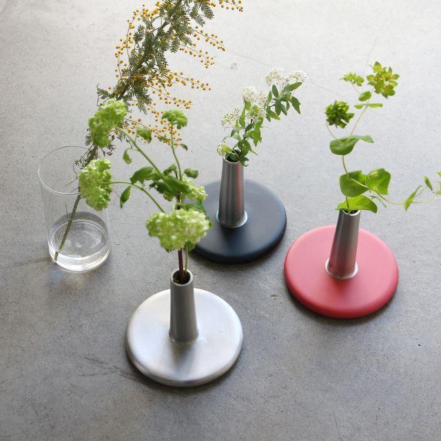 フラワーベース アルミ おしゃれ 一輪挿し 花瓶 Alx Vase Hana Silver